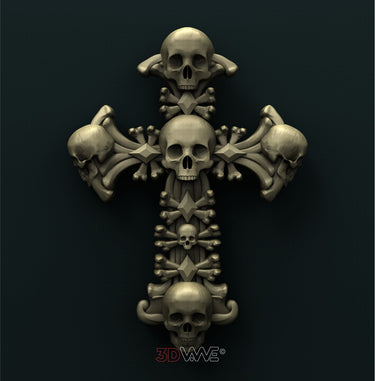 SKULL CROSS 3D STL 3DWave